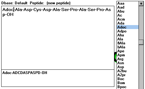 Screen Capture of Write Peptide from Scratch