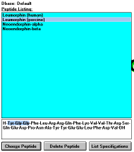 Figure 9: Screen 
Capture of Selected Peptide